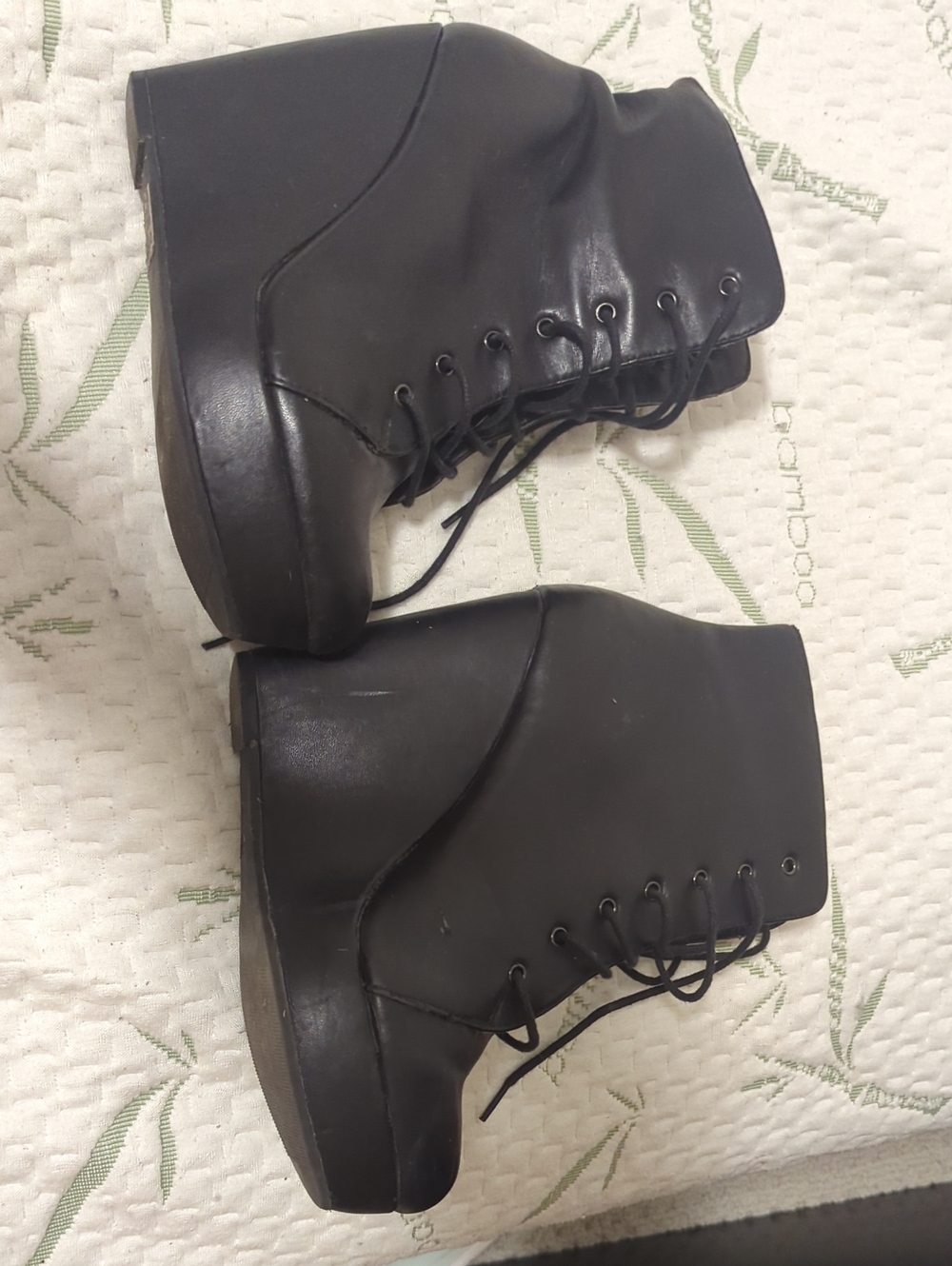 Call It Spring Black Platform Lace-Up Boots